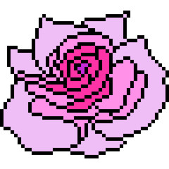 vector pixel art rose purple