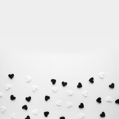 White and black color heart shape.love, valentine,wedding concepts