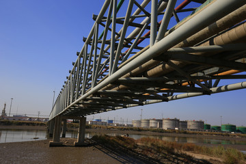 Fototapeta premium Oil pipeline, the oil industry equipment