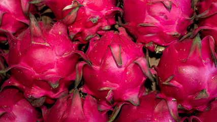 stack of red pitaya dragon fruit 