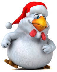 Fun chicken - 3D Illustration