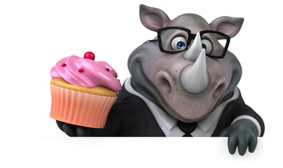 Naklejka premium Fun rhinoceros - 3D Illustration