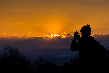 Fototapeta premium Sky for background at sunrise or sunset time.