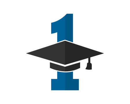 one graduate hat square academic cap image icon logo vector