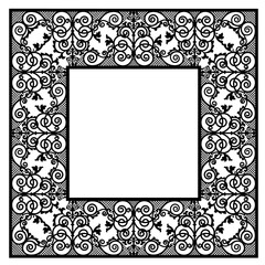 Black openwork frame