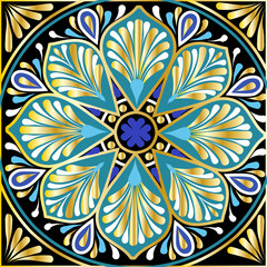 Drawing of a floral mandala