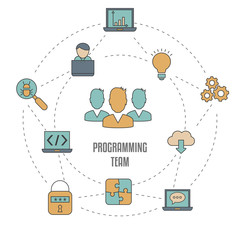 Teamwork concept with people