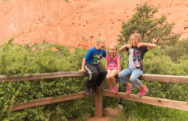 Silly children making faces