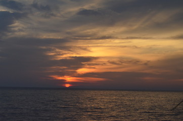 Fototapeta na wymiar Sunset at Sungai Lurus Beach, Malaysia