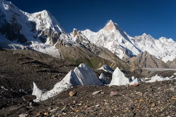 Foto op Plexiglas K2 Masherbrum mountain peak at Goro II camp in a morning, K2 trek, Pakistan