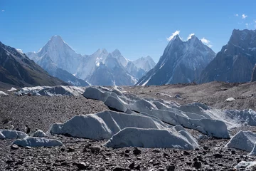 Keuken foto achterwand K2 Baltorogletsjer tussen de weg naar Concordia camp, K2 trek, Pakistan