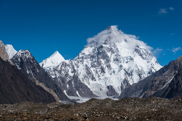 Obraz premium K2 mountain peak, second highest peak in the world, Karakoram, Pakistan