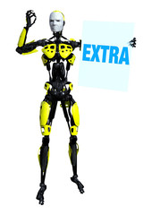 3D Rendering Male Robot on White