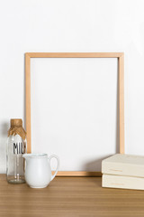 white frame on the table