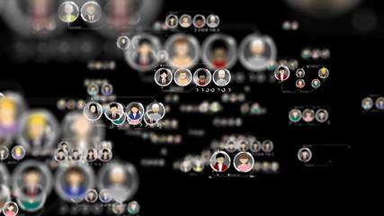 4K Animation Connection people flight on dark Abstract background - Powered by Adobe