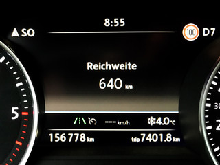 Car dashboard show the fuel