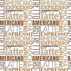 Foto op Plexiglas Koffie Koffie naadloze patroon. Vector illustratie.