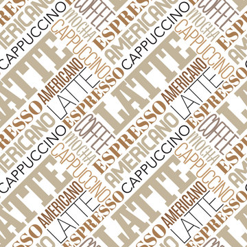 Fototapeta Coffee seamless pattern. Vector illustration.