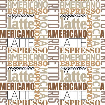 Fototapeta Coffee seamless pattern. Vector illustration.