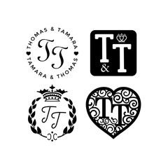 Monogram logo collection. Vector illustration.