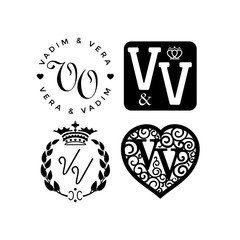 Monogram logo collection. Vector illustration.