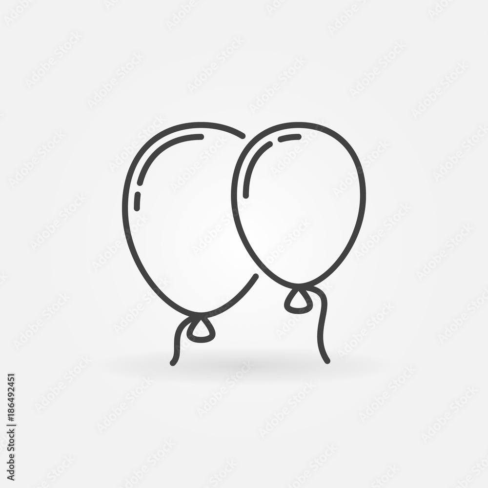 Poster balloons vector icon in thin line style