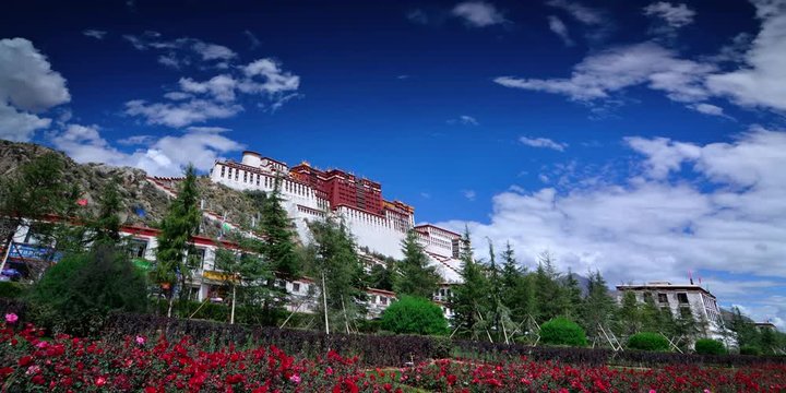 the sight of the Potala Palace in Lhasa, Tibet, China