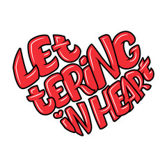Big heart with lettering - Lettering in heart, typography poster for Valentines Day, cards, prints.