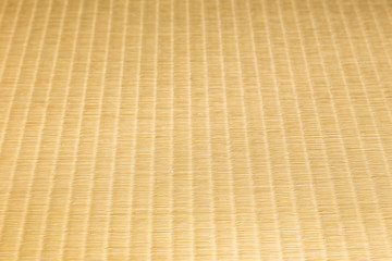 close up of tatami, japanese traditional room floor matt, viewing in an angle to show texture on craftmanship and design