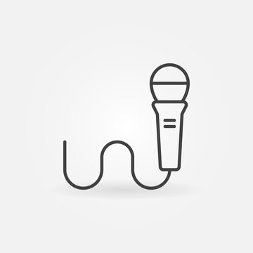 Wired microphone linear vector icon