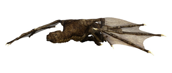 3D Rendering Fantasy Dragon on White