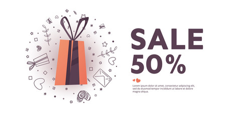 Flyer with text happy valentine's day