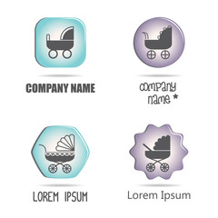 Baby buggies icons. Business abstract logos. Vector illustration.