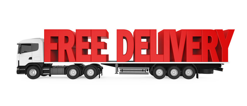 "FREE DELIVERY" Truck Isolated