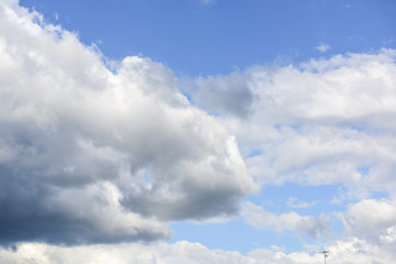 White clouds in blue sky