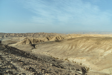 Judean dry desert landscape near the dead sea in Israel
