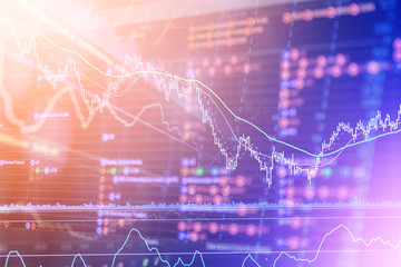 financial stock market graph chart of stock market investment trading screen