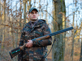 Hunter with shotgun
