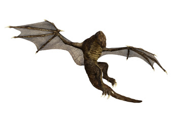 3D Rendering Fantasy Dragon on White