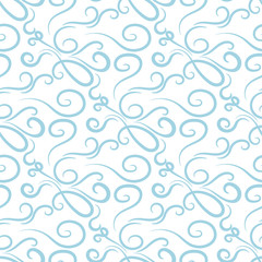 Fototapeta na wymiar Geometric seamless pattern. Blue and white abstract background