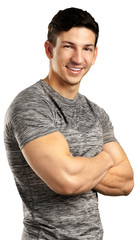 muscular man isolated on white