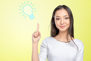 Business woman having a good idea