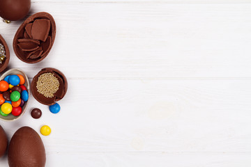 Tasty Easter sweets. Chocolate Easter Eggs