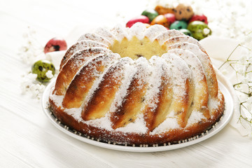 Delicious easter cake and eggs for Easter