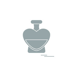 Cute vector illustration of perfume bottle in the shape of heart.