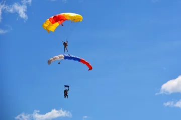 Tuinposter Parachute Tandem Jump, Skydivers tandem © esal_1978