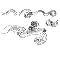 Fototapeta premium Stylish sketch wave. Vector illustration