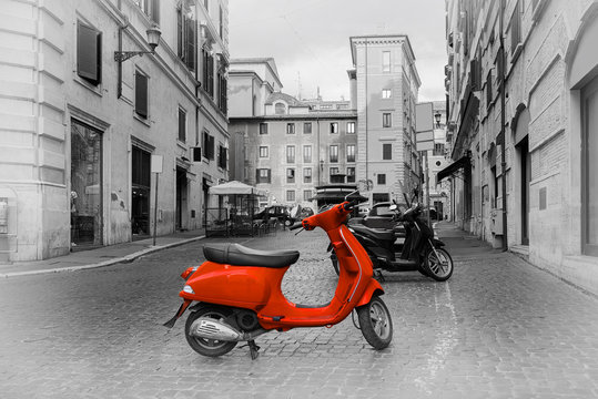 Small red motorbike 