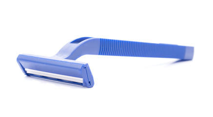 blue razor isolated on white background