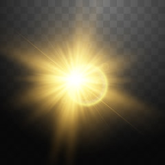 Transparent light effect, Lens flares with streaking distortion Shining. Vector illustration